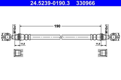 Brake Hose ATE 24.5239-0190.3