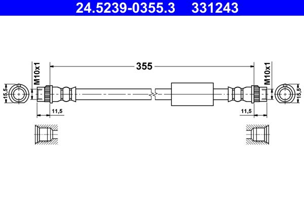 ATE 24.5239-0355.3 Brake Hose