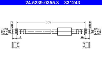 Brake Hose ATE 24.5239-0355.3
