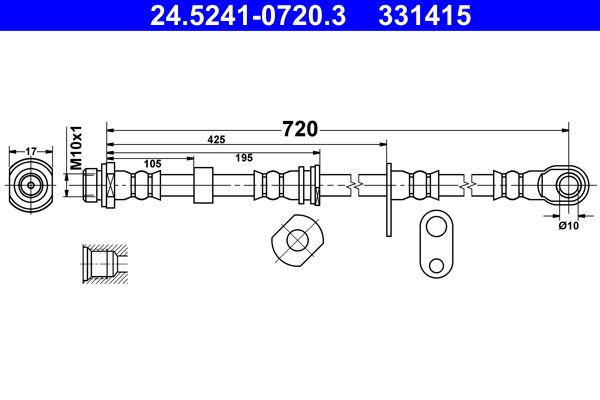 ATE 24.5241-0720.3 Brake Hose