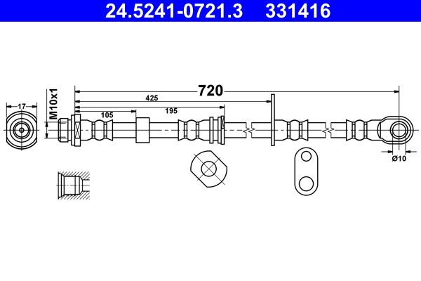 ATE 24.5241-0721.3 Brake Hose