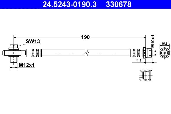 ATE 24.5243-0190.3 Brake Hose