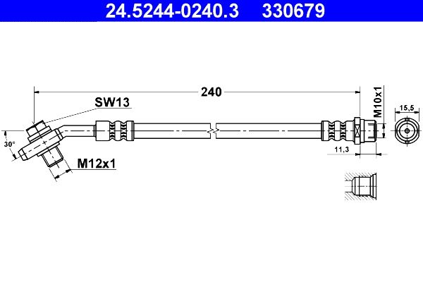 ATE 24.5244-0240.3 Brake Hose
