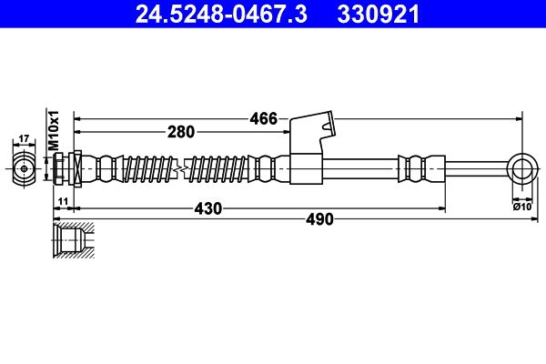 ATE 24.5248-0467.3 Brake Hose