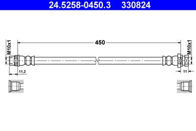 Brake Hose ATE 24.5258-0450.3
