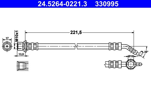 ATE 24.5264-0221.3 Brake Hose