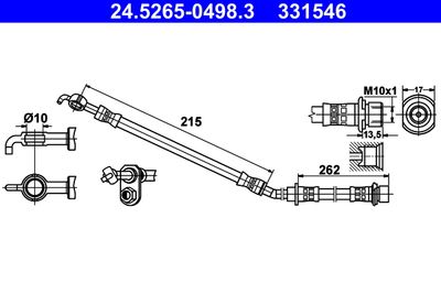 Brake Hose ATE 24.5265-0498.3