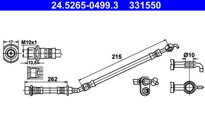 Brake Hose ATE 24.5265-0499.3
