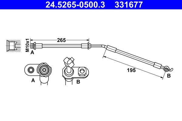 ATE 24.5265-0500.3 Brake Hose