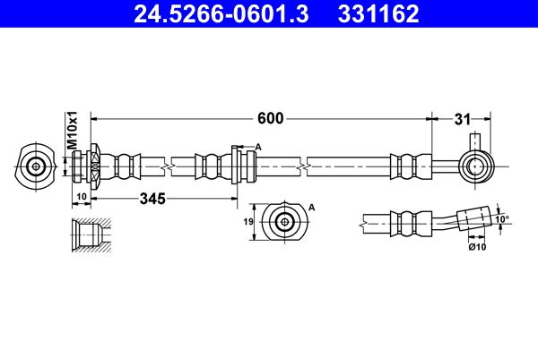 ATE 24.5266-0601.3 Brake Hose