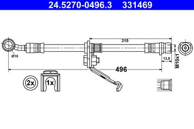 Brake Hose ATE 24.5270-0496.3