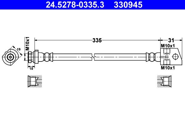 ATE 24.5278-0335.3 Brake Hose