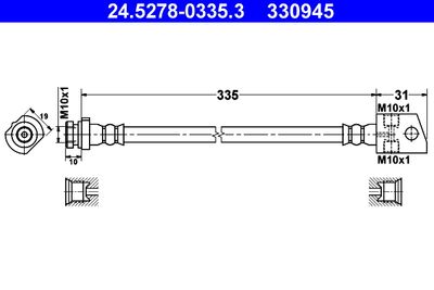 Brake Hose ATE 24.5278-0335.3