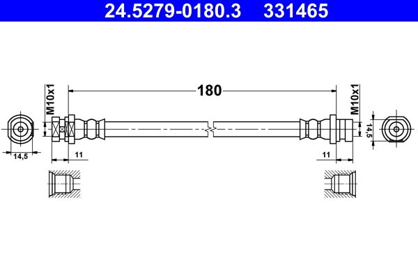 ATE 24.5279-0180.3 Brake Hose