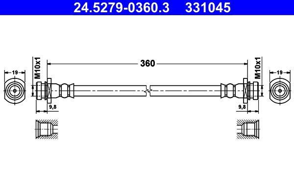 ATE 24.5279-0360.3 Brake Hose