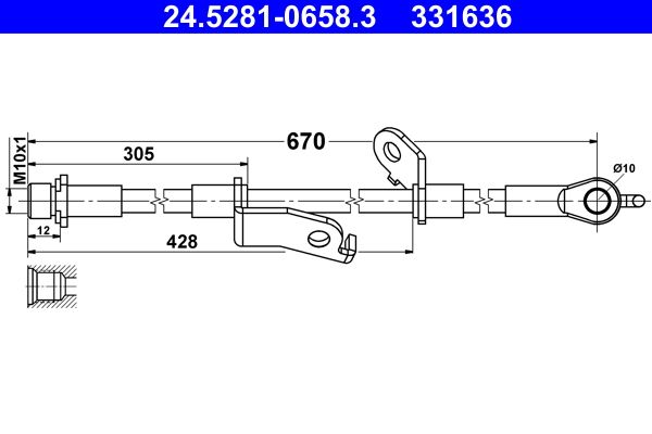 ATE 24.5281-0658.3 Brake Hose