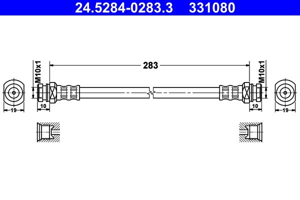 ATE 24.5284-0283.3 Brake Hose