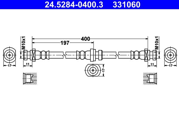 ATE 24.5284-0400.3 Brake Hose
