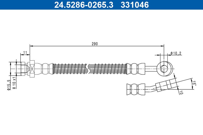 ATE 24.5286-0265.3 Brake Hose