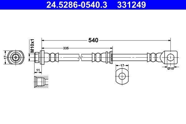 ATE 24.5286-0540.3 Brake Hose