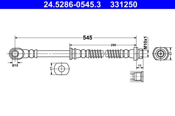 ATE 24.5286-0545.3 Brake Hose