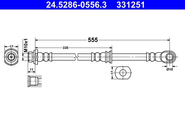 ATE 24.5286-0556.3 Brake Hose