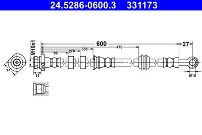 Brake Hose ATE 24.5286-0600.3