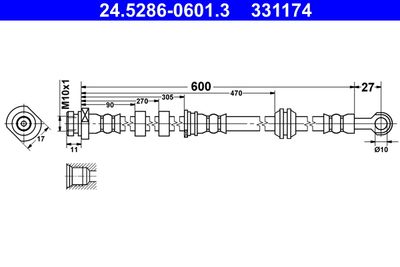 Brake Hose ATE 24.5286-0601.3