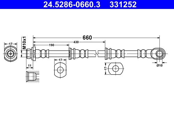 ATE 24.5286-0660.3 Brake Hose