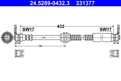 Brake Hose ATE 24.5289-0432.3