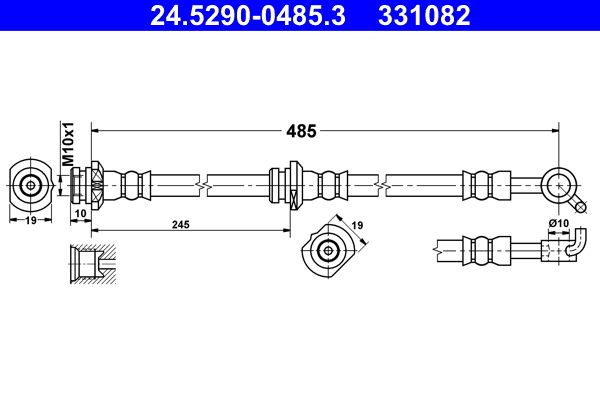 ATE 24.5290-0485.3 Brake Hose