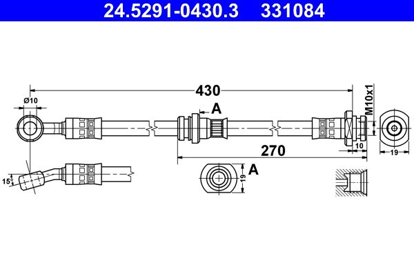 ATE 24.5291-0430.3 Brake Hose
