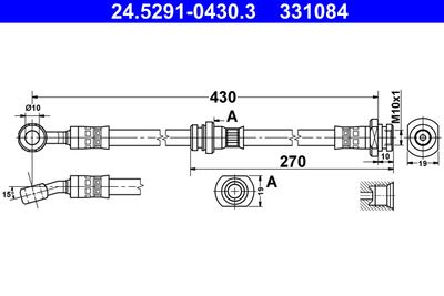 Brake Hose ATE 24.5291-0430.3