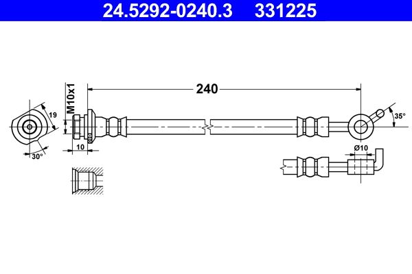 ATE 24.5292-0240.3 Brake Hose
