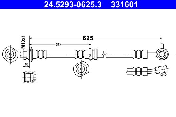ATE 24.5293-0625.3 Brake Hose