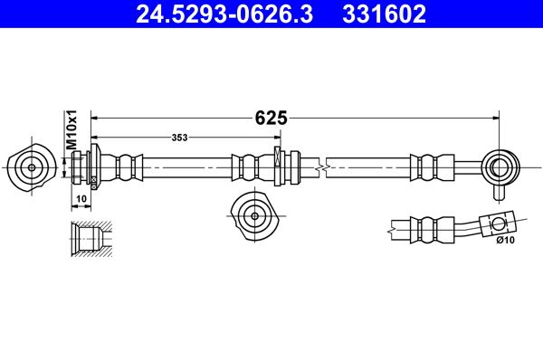 ATE 24.5293-0626.3 Brake Hose