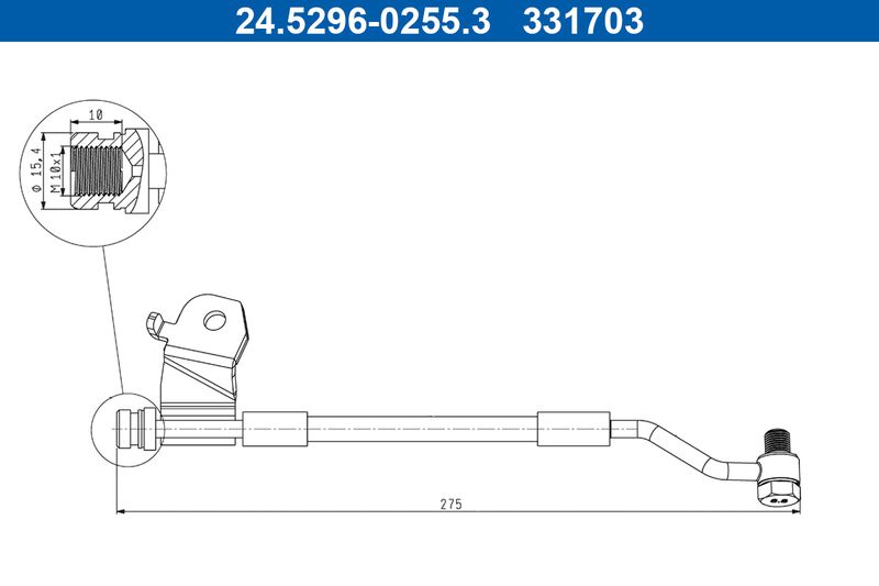 ATE 24.5296-0255.3 Brake Hose