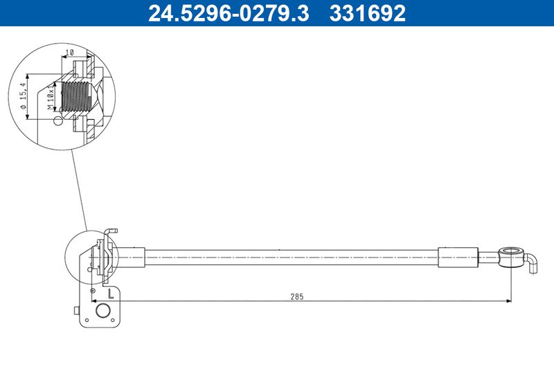 ATE 24.5296-0279.3 Brake Hose