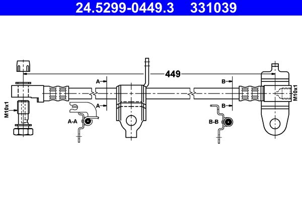 ATE 24.5299-0449.3 Brake Hose