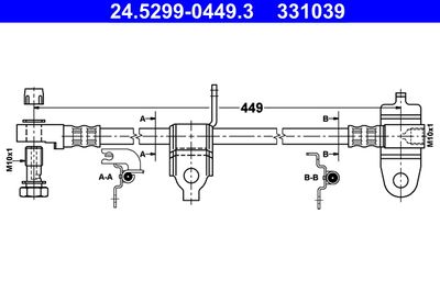 Brake Hose ATE 24.5299-0449.3
