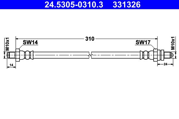 ATE 24.5305-0310.3 Brake Hose