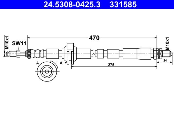 ATE 24.5308-0425.3 Brake Hose