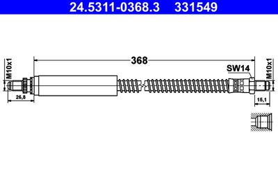 Brake Hose ATE 24.5311-0368.3