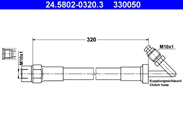 ATE 24.5802-0320.3 Clutch Hose
