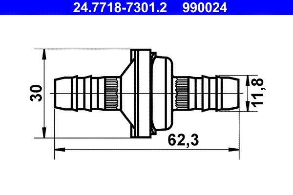 ATE 24.7718-7301.2 Valve, vacuum hose
