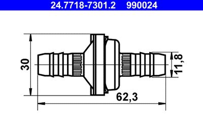 Valve, vacuum hose ATE 24.7718-7301.2