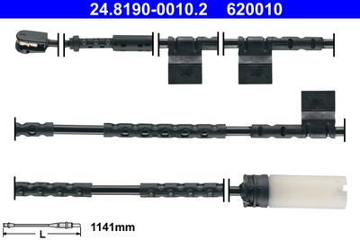 Warning Contact, brake pad wear ATE 24.8190-0010.2