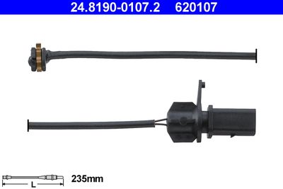Warning Contact, brake pad wear ATE 24.8190-0107.2
