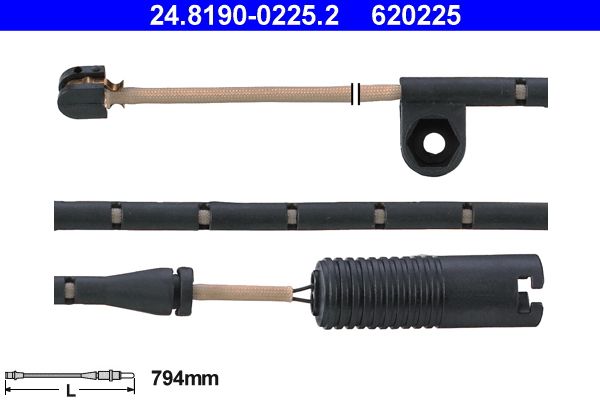 ATE 24.8190-0225.2 Warning Contact, brake pad wear