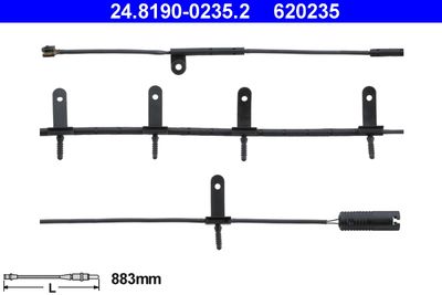 Warning Contact, brake pad wear ATE 24.8190-0235.2